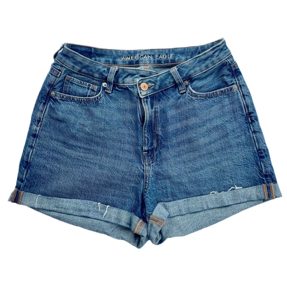American Eagle Outfitters Blue Jean Shorts Distressed Cut-Off Style